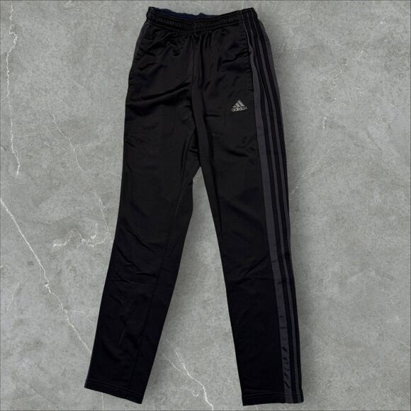 Adidas Tricot Zip Pant Mens Training Track Pants 3 Stripe Carbon/Black - Small - Picture 1 of 8